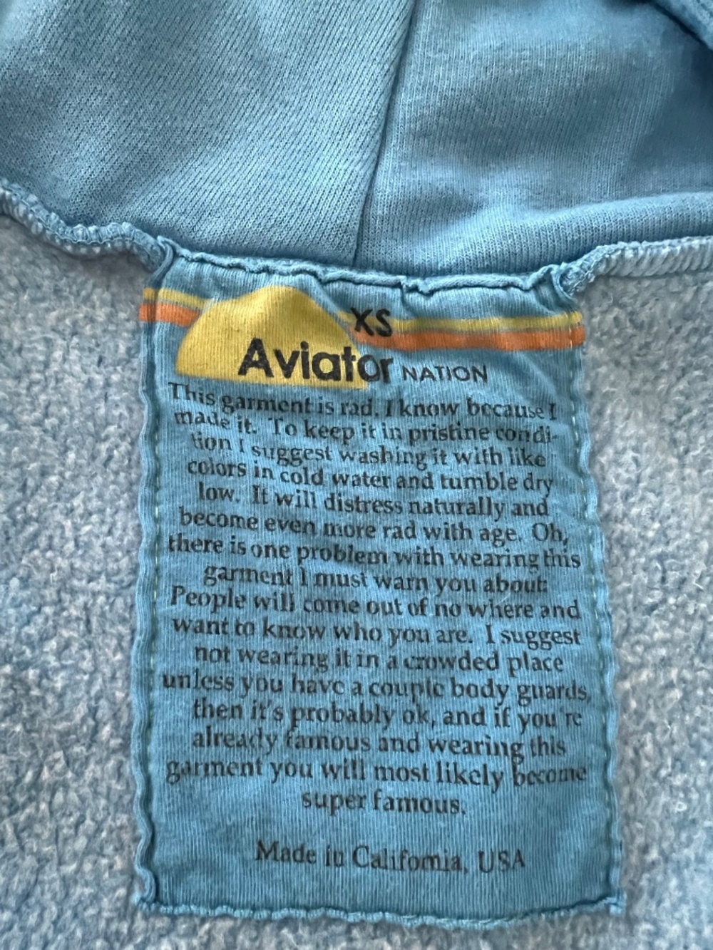 XS Aviator Nation Hooded Sweatshirt - Picture 2 of 3